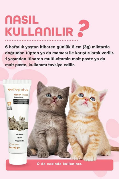 Hamile Anne Ve Yavru Kedi Için Taurin Ve Folik Asit Destekli Multivitamin Macun Kitten Paste Vitamin