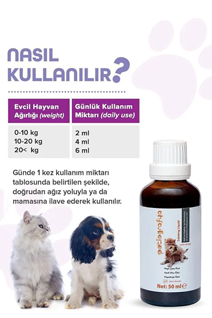Kedi Ve Köpek Için %100 Doğal Sakinleştirici,relax, Rahatlatıcı, Antistres Şurup 50 ml
