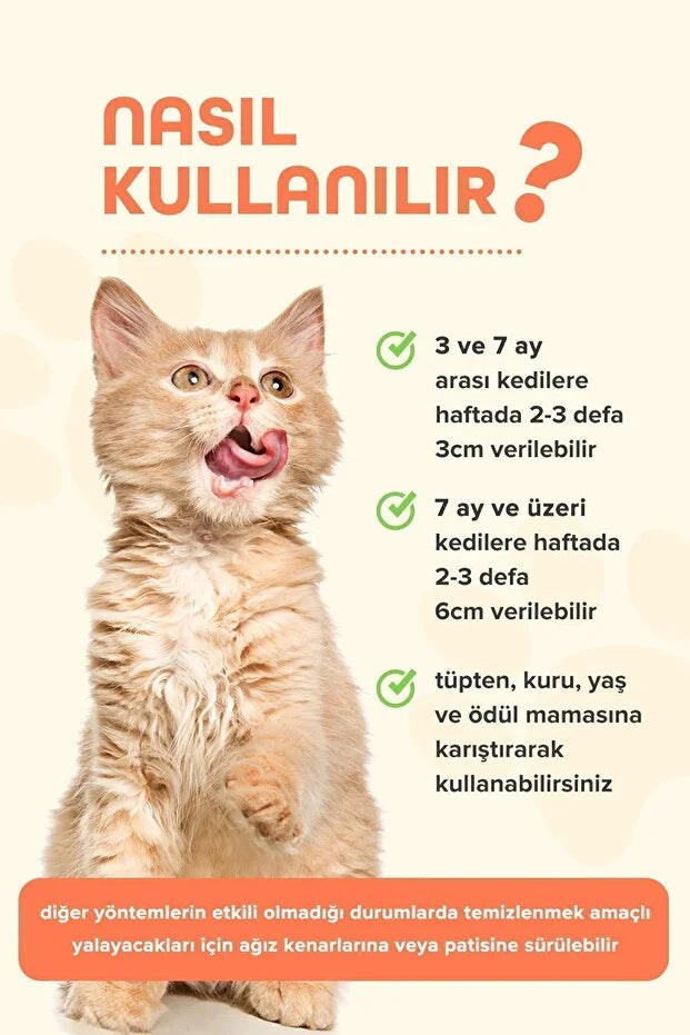 Premium Malt Paste 100.gr Kedi Tüy Yumağı Ve Kusma Önlemeyi Destekleyen Malt Macun