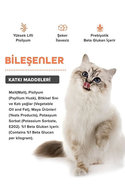 Premium Malt Paste 100.gr Kedi Tüy Yumağı Ve Kusma Önlemeyi Destekleyen Malt Macun