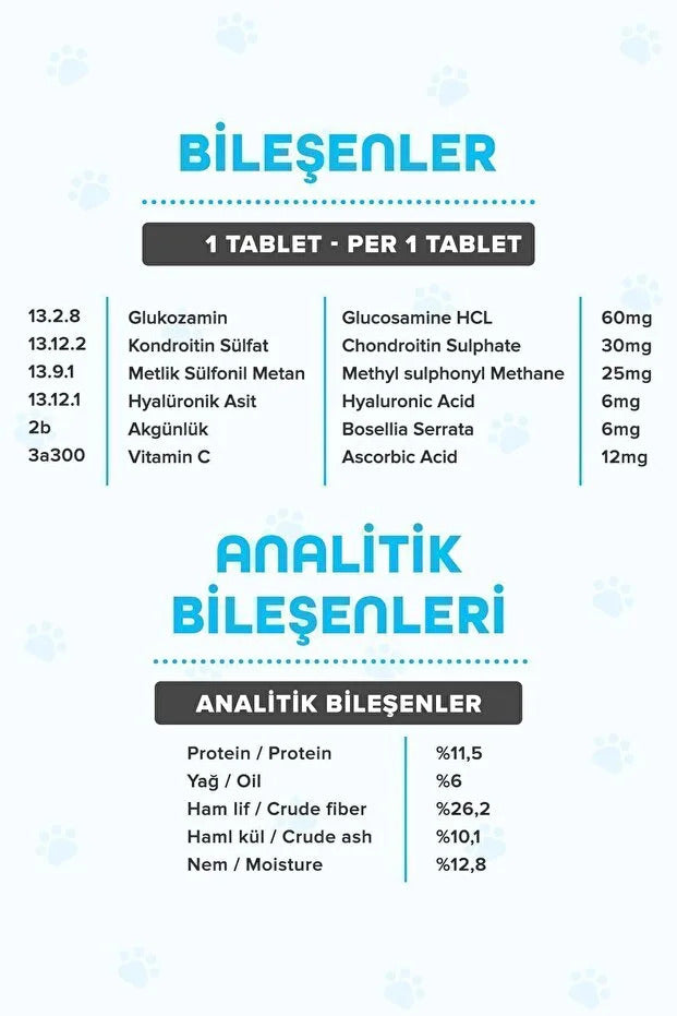 Premium Move G Glucosamine-Glukozamin Kedi Ve Köpek Için Eklem Sağlığını Destekleyici Tablet