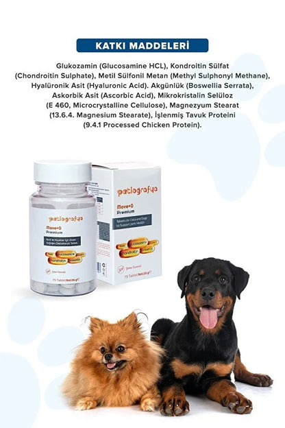Premium Move G Glucosamine-Glukozamin Kedi Ve Köpek Için Eklem Sağlığını Destekleyici Tablet