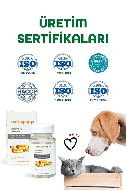 Premium Immune C Kedi Ve Köpek Için Bağışıklık Sistemini Destekleyen Tablet