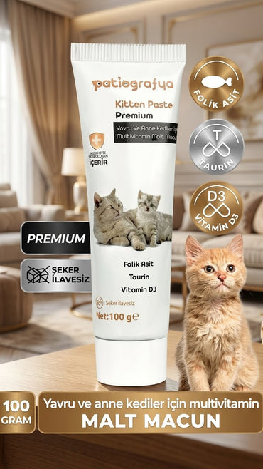 Hamile Anne Ve Yavru Kedi Için Taurin Ve Folik Asit Destekli Multivitamin Macun Kitten Paste Vitamin