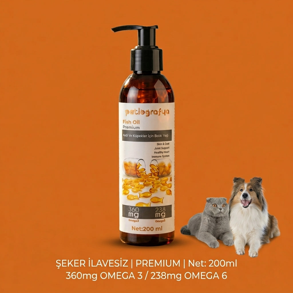 Premium Kedi Ve Köpek Için Omega 3 Ve 6 Içerikli Balık Yağı- Bağışıklık Sistemi Tüy Bakımı