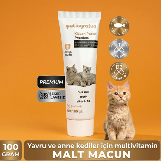 Hamile Anne Ve Yavru Kedi Için Taurin Ve Folik Asit Destekli Multivitamin Macun Kitten Paste Vitamin