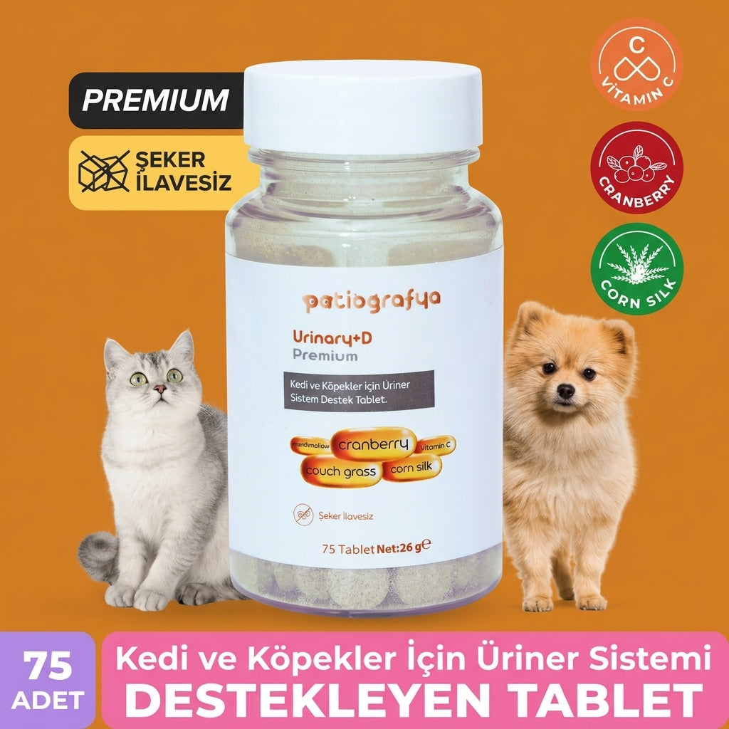Premium Urinary+D Kediler ve Köpekler İçin Üriner Sistemi Destekleyici Tablet